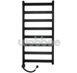 Džiovintuvas WOBBEE TENBY BLACK 50x100cm, kairinis, juodas su laidu