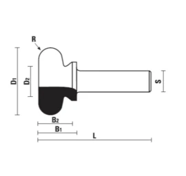 KLEIN HW Rankenėlių Freza D19 X H19 X H57, A12, R4.8