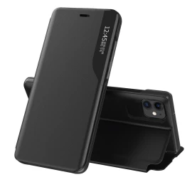 Elegantiškas eco Leather View Case Dėklas Su Atlenkiamu Dangteliu Ir Stovo Funkcija, Skirtas Iphone 13 Mini, Juodas Elegantiškas eco Leather View Case Dėklas Su Atlenkiamu Dangteliu Ir Stovo Funkcija, Skirtas Iphone 13 Mini, Juodas
