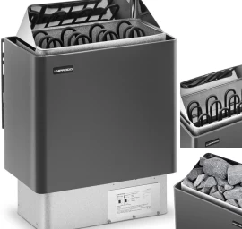 Elektrinė Pirties Viryklė 5-9 M3 Iki 110c 400 V 6 Kw Juoda-sidabrinė
