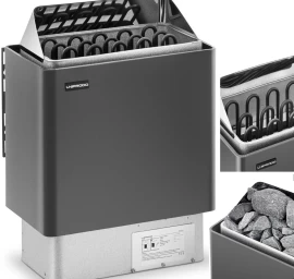 Elektrinė Pirties Viryklė 8-12 M3 Iki 110c 400 V 8 Kw Juoda-sidabrinė