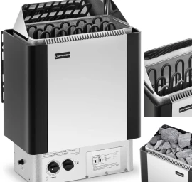 Elektrinė Pirties Viryklė Su Integruotu Valdymu 8-12 M3 Iki 110c 400 V 8 Kw Sidabriškai Juoda