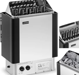 Elektrinė Pirties Viryklė Su Integruotu Valdymu 9-13 M3 Iki 110c 400 V 9 Kw Sidabriškai Juoda