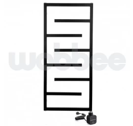 Elektrinis rankšluosčių džiovintuvas Wobbee Welly 50x110 cm, dešininis, juodas