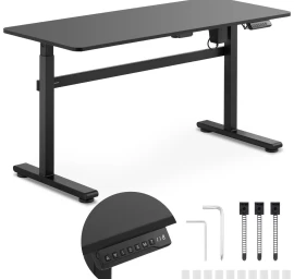 Elektrinis Rašomasis Stalas Su Aukščio Reguliavimu Aukštis 73-118 Cm Stalviršis 140x60 Cm