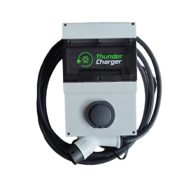 Elektromobilių krovimo stotelė 3 Fazės, 22 kW su Type 2 rozete ir atskiru Type 2 laidu 5m ilgio