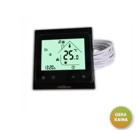 Elektroninis programuojamas termostatas (termoreguliatorius) Wellmo WTH51.36 NEW BLACK (prekė su trūkumais)