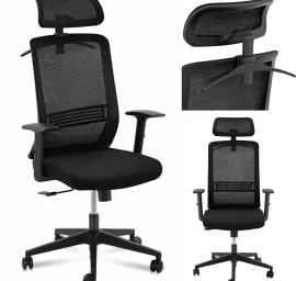 Ergonomiška Biuro Kėdė Su Tinkliniu Atlošu, Galvos Atlošu Ir Pakaba 40-50 Cm Aukščio