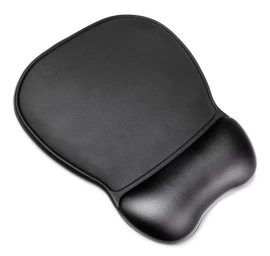 Ergonomiškas Pelės Ir Riešo Kilimėlis Iš Eko Odos, Didelis, Neslystantis - Juodas