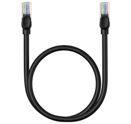Ethernet Tinklo Kabelis Cat 5 Rj-45 1000mbps Sukta Pora 0,5 M Juodas