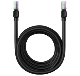 Ethernet Tinklo Kabelis Cat 5 Rj-45 1000mb/s 1000mb/s Suktos Poros 8 M Juodas