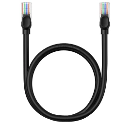 Ethernet Tinklo Kabelis Cat 5 Rj-45 1000mb/s 1000mb/s Vytos Poros 1 M Juodas