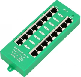 Extralink Active Poe Injector 8 Port Gigabit 802.3at/af Mode A