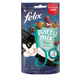 Felix Party Mix Ocean Mix kačių skanėstai, 60 g, su lašiša, menke ir upėtakiu