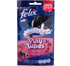 FELIX Play Tubes sausas kačių maistas, kalakutiena ir kumpis, 50 g