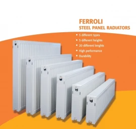 Plieniniai Ferroli radiatoriai nuo