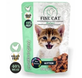 FINE CAT konservas kačiukams su vištiena 100g 22vnt, RAP8004