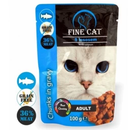 FINE CAT konservas katėms su lašiša 100g 22vnt, RAP8002