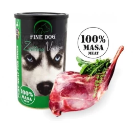 FINE DOG 100% konservas šunims su elniena 1200g (8), RAP344