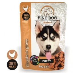 FINE DOG konservas šuniukams su vištiena 100g 22vnt, RAP8032