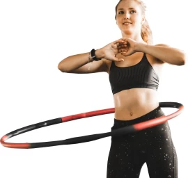 Fitneso Hula Hop 100cm Neoprenas Grynas 2 Pagerinti