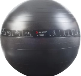 Fitneso Kamuolys 75cm Juodas Grynas 2 Pagerinti