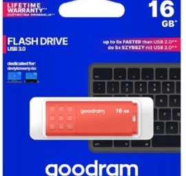 Flash Atmintinė Goodram Ume3 16 Gb Orange (16 Gb /usb 3.0/oranžinė )
