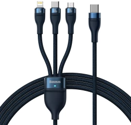 flash Series Ii Usb-c Usb A Tipo iphone Lightning Microusb Kabelis 100 W 1,5 M Mėlynas