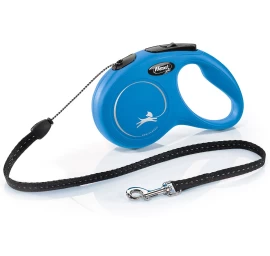 flexi Classic S automatinis virvelinis pavadėlis šunims, 5m, iki 12kg, mėlynas
