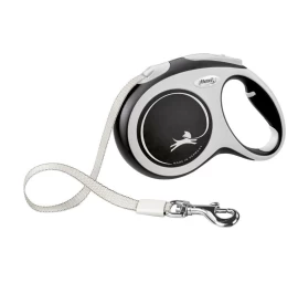 FLEXI Comfort Tape baltas/juodas pavadėlis L-5m iki 60kg, C5055631