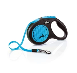 FLEXI New Neon Tape mėlynas pavadėlis S-5m iki 15kg, C5055384
