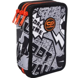 Forminis trijų skyrių penalas su priedais CoolPack Jumper 3 Grey Ball