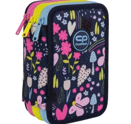 Forminis trijų skyrių penalas su priedais CoolPack Jumper 3 IN THE GARDEN