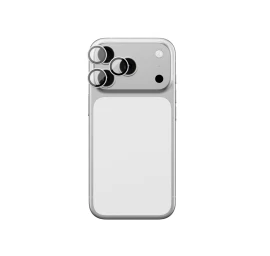 Fotoaparato Stiklas iphone 17 Pro / Pro Max Su Sidabriniu Aliuminio Rėmeliu Objektyvo Stiklas