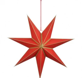 Fsc Pakabinama Popierinė Dekoratyvinė žvaigždė 18x60 Cm Raudona 7 Rėmų Mica