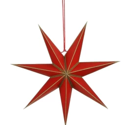 Fsc Pakabinamas Popierius Dekoratyvinė žvaigždė 14x45 Cm Raudona 7 Rėmų Mica