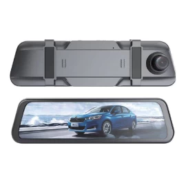 Full Hd G Jutiklis Automobiliniame Veidrodėlyje Dvr911 Su Atbulinės Eigos Kamera - Pilkas