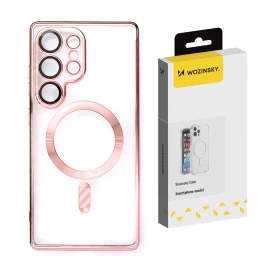 Galinis Dėklas samsung Galaxy S25+ Galvanizuotas Dėklas Su magsafe - Rožinis