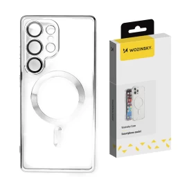 Galinis Dėklas samsung Galaxy S25+ Galvanizuotas Dėklas Su magsafe - Sidabrinis