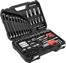 Galvučių ir įrankių rinkinys 1/4 + 3/8 | 92 vnt (YT-38785)