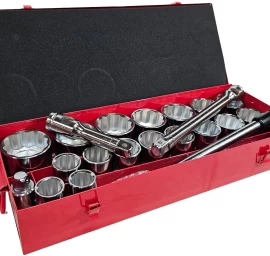 Galvučių ir rakto komplektas 12 kampės | 25 mm (1) | 36 - 80 mm | 22 vnt. (SS122)