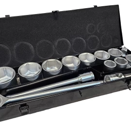 Galvučių ir rakto komplektas 6 kampės | 25 mm (1) | 36 - 80 mm | 15 vnt. (SS1501)