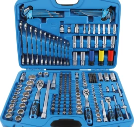 Galvučių ir raktų komplektas | daugiafunkcinės galvutės | terkšliniai veržliarakčiai | 6,3 mm (1/4) / 10 mm (3/8) / 12,5 mm (1/2) | 218 vnt. (2290)