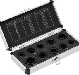 Galvučių rinkinys sugadintiems varžtams | 9-19 mm | 10 vnt (YT-060311)