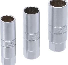 Galvučių rinkinys žvakėms 12 kampų | 10 mm (3/8) | 14 - 16 - 18 mm | 3 vnt. (6858)