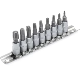 Galvučių su antgaliu rinkinys 1/4 (T-10-T-60)(torx) 9vnt.