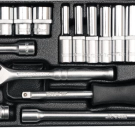 Galvučių su terkšle rinkinys | 6.3 mm (1/4) | 23 vnt. (YT-14421)