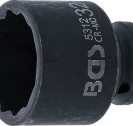 Galvutė smūginė | 12 kampų | 12,5 mm (1/2) | 32 mm (5312)