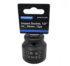 Galvutė smūginė | 12 kampų | 12,5 mm (1/2) | 34 mm (S12-34B)