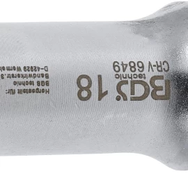Galvutė žvakėms šarnyrinė 12 kampų | su atramine spyruokle 10 mm (3/8) | 18 mm (6849)